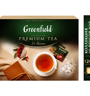 Подарочный набор чая Greenfield, 30 видов, 120 фольг. пакетиков, картонная коробка