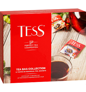 Подарочный набор чая Tess "Tea bag collection", 12 видов, 60 пакетиков, картонная коробка