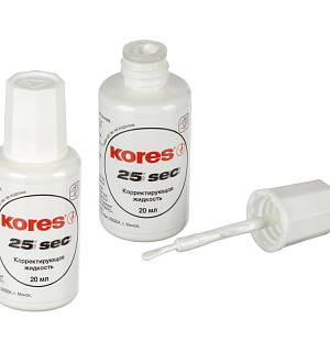 Корректирующая жидкость KORES WHITE 20мл на быстросохн осн, кисточка 66817