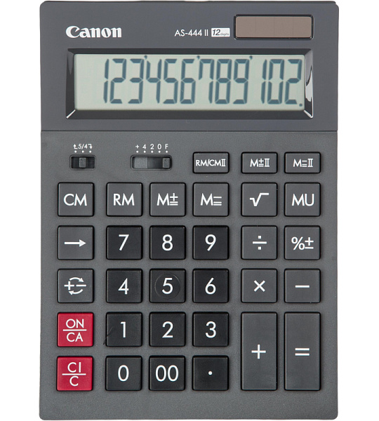 Калькулятор настольный ПОЛНОРАЗМЕРНЫЙ CANON бухг.AS-444 II 12 разряд.черный