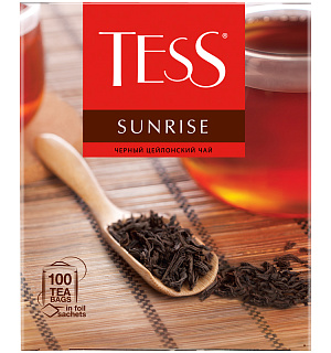 Чай Tess "Sunrise", черный, 100 фольг. пакетиков по 1,8г