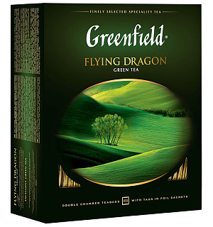 Чай Greenfield "Flying Dragon", зеленый, 100 фольг. пакетиков по 2г