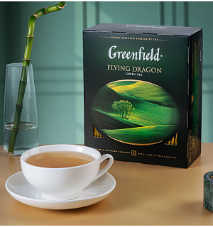 Чай Greenfield "Flying Dragon", зеленый, 100 фольг. пакетиков по 2г