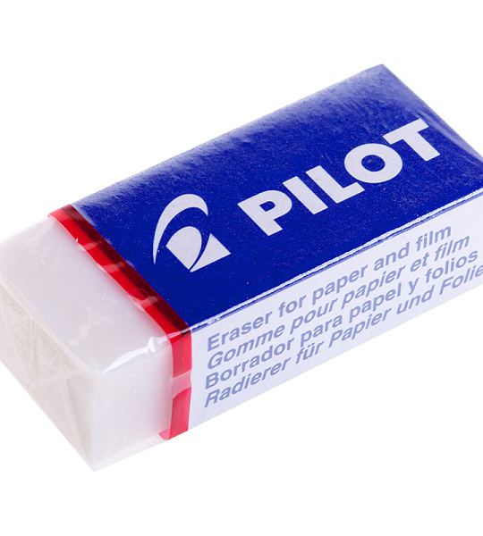 Ластик Pilot, прямоугольный, винил, картонный футляр, 42*18*11мм