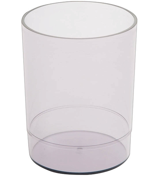 Подставка-стакан СТАММ "Офис", пластик, круглый, тонированный серый