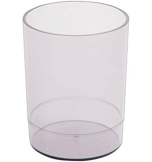 Подставка-стакан СТАММ "Офис", пластик, круглый, тонированный серый