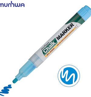 Маркер меловой MunHwa "Chalk Marker" голубой, 3мм, спиртовая основа, пакет