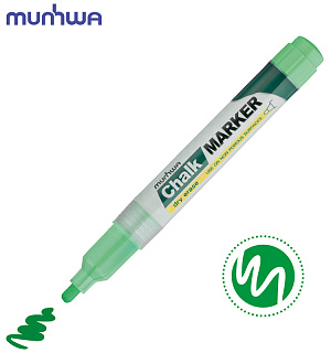 Маркер меловой MunHwa "Chalk Marker" зеленый, 3мм, спиртовая основа, пакет