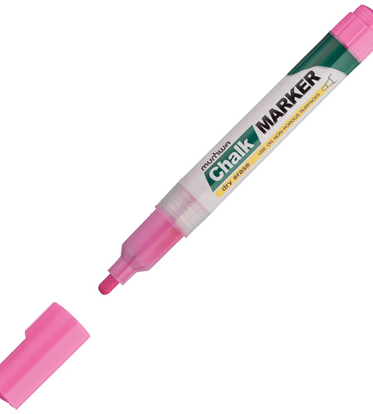 Маркер меловой MunHwa "Chalk Marker" розовый, 3мм, спиртовая основа, пакет