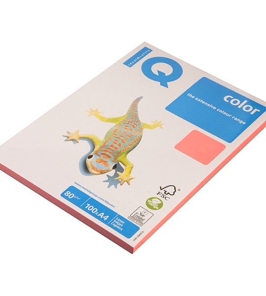 Бумага IQ "Color neon" А4, 80г/м2, 100л. (розовый неон)