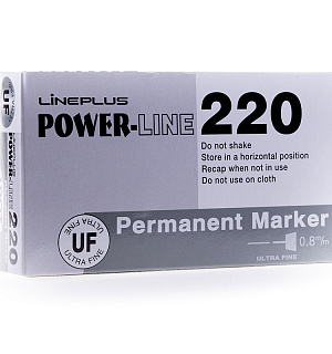 Маркер перманентный Line Plus "220 (200UF)" черный, пулевидный, 0,5мм