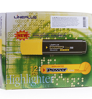 Текстовыделитель Line Plus "HI-700C" желтый, 1-5мм