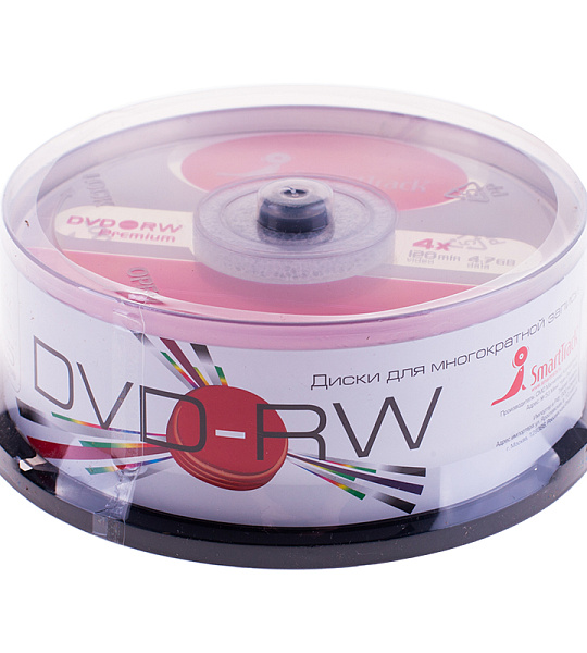 Диск DVD-RW 4.7Gb Smart Track 4x Cake Box (25шт)