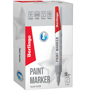 Маркер-краска Berlingo "Uniline PA400" серебро, 2-4мм, нитро-основа