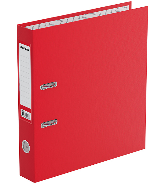 Папка-регистратор Berlingo "Standard", 50мм, бумвинил, с карманом на корешке, красная