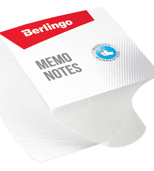 Блок для записи на склейке Berlingo "Classic" 8*8*5см, витой, белый