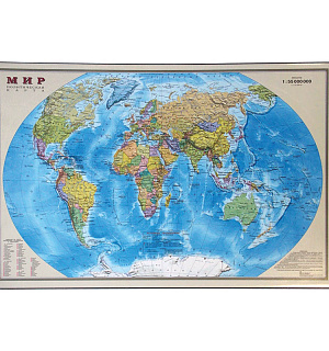 Настольное покрытие OfficeSpace "Карта мира", 38*59см