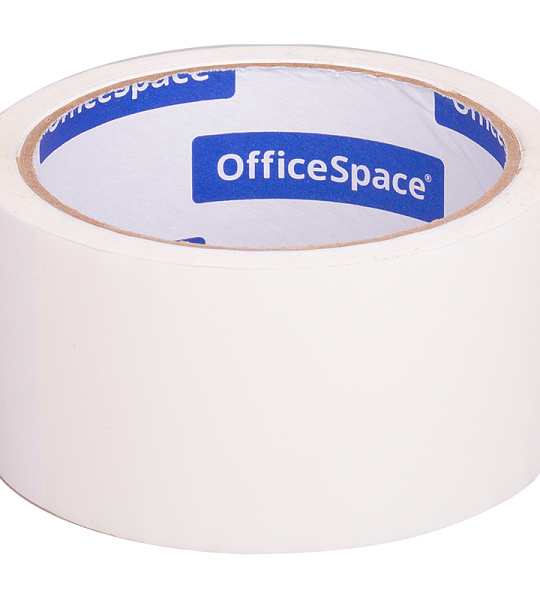 Клейкая лента упаковочная OfficeSpace, 48мм*40м, 45мкм, белая, ШК