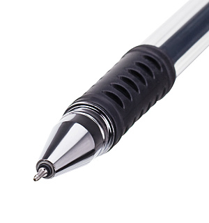 Ручка гелевая OfficeSpace черная, 0,5мм, грип, игольчатый стержень