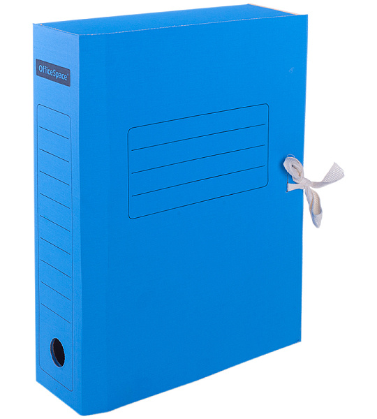 Папка архивная с завязками OfficeSpace, микрогофрокартон, 75мм, синий, до 700л.