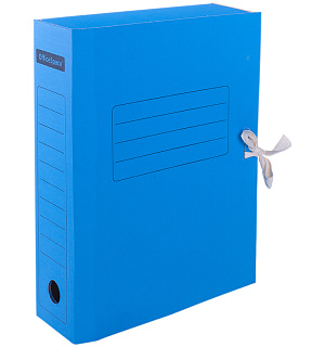 Папка архивная с завязками OfficeSpace, микрогофрокартон, 75мм, синий, до 700л.