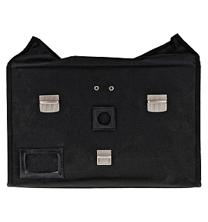 Портфель OfficeSpace "Fetida", кожзам, черный, 3 отделения, метал. замок, с ремнем