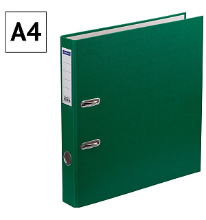 Папка-регистратор OfficeSpace, 50мм, бумвинил, с карманом на корешке, зеленая