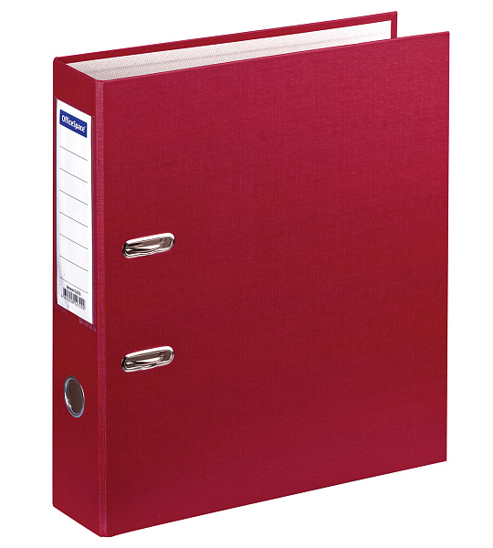Папка-регистратор OfficeSpace, 70мм, бумвинил, с карманом на корешке, бордовая
