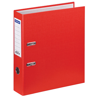 Папка-регистратор OfficeSpace, 70мм, бумвинил, с карманом на корешке, красная
