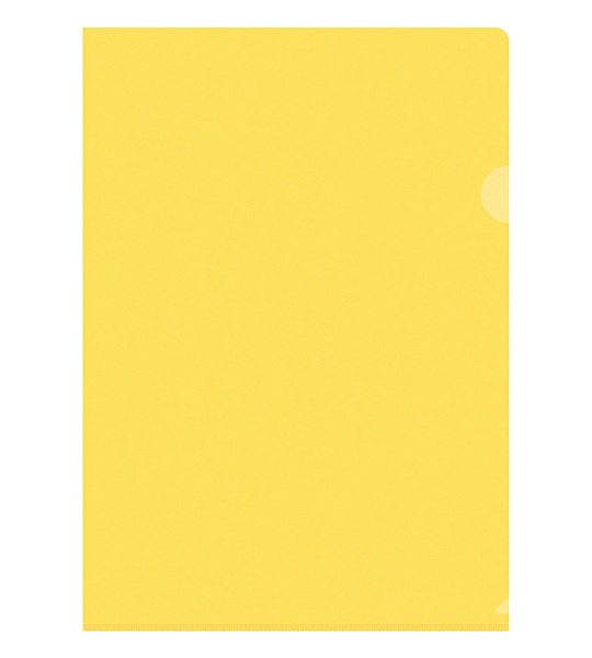 Папка-уголок OfficeSpace, А4, 150мкм, прозрачная желтая