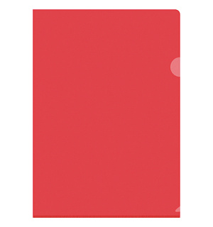 Папка-уголок OfficeSpace, А4, 150мкм, прозрачная красная