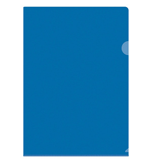 Папка-уголок OfficeSpace, А4, 150мкм, прозрачная синяя