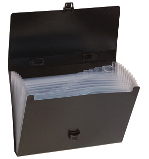 Папка-портфель 13 отделений OfficeSpace, A4, 330*235*40мм, 700мкм, черный
