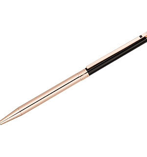 Ручка шариковая Delucci "Mille" синяя, 1,0мм, цвет корпуса - черный/золото, поворот., подарочная упаковка