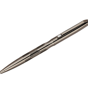 Ручка шариковая Delucci "Universo" синяя 1,0мм, цвет корпуса - оружейный металл, поворот., подарочная упаковка