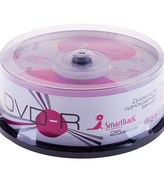 Диск DVD-R 4.7Gb Smart Track 16х Cake Box (25шт)