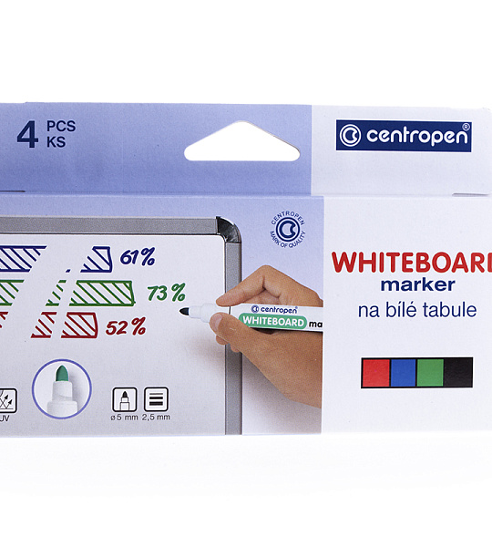 Набор маркеров для белых досок Centropen "8559" 04цв., пулевидный, 2,5мм, картон. уп., европодвес