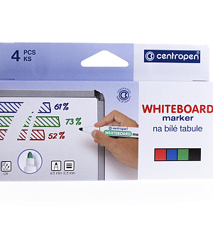 Набор маркеров для белых досок Centropen "8559" 04цв., пулевидный, 2,5мм, картон. уп., европодвес