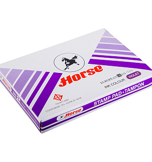 Штемпельная подушка Horse, 110*70мм, фиолетовая, металлическая