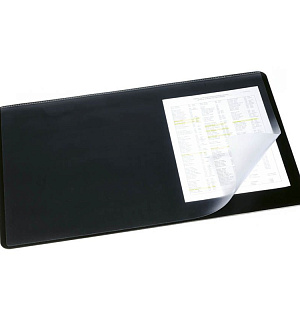 Настольное покрытие Durable 40*53см, с прозрачным верхним листом, черное