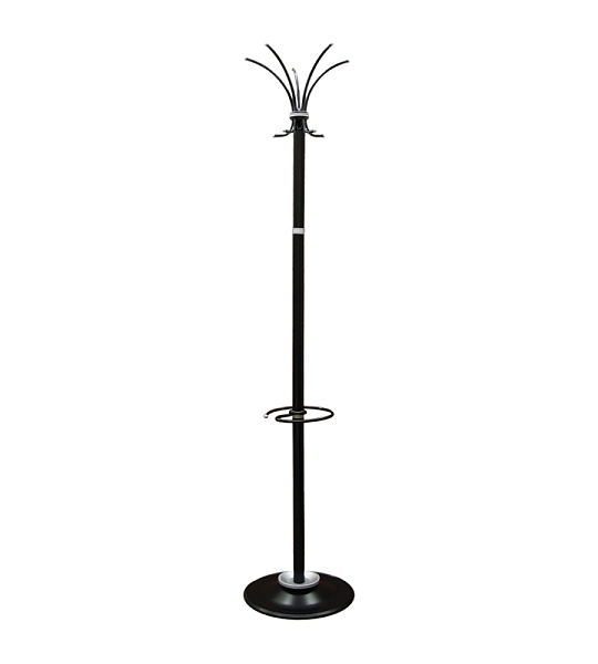 Вешалка напольная Титан Класс-ТМЗ, металл, черная, 10 крючков, подставка для зонтов