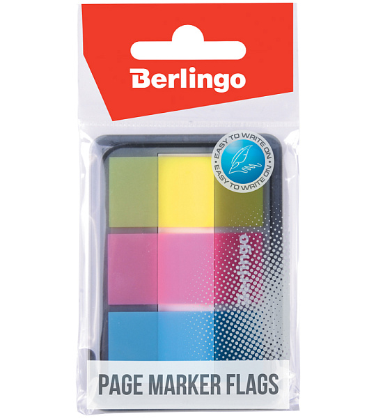Флажки-закладки Berlingo, 45*20мм, 20л*3 неоновых цвета, в диспенсере