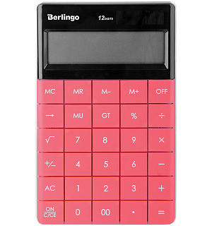 Калькулятор настольный Berlingo "Power TX", 12 разр., двойное питание, 165*105*13мм, темно-розовый