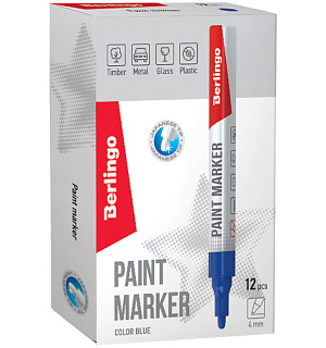 Маркер-краска Berlingo "Uniline PA400" синяя, 2-4мм, нитро-основа