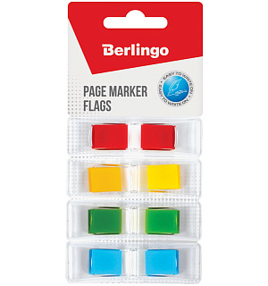 Флажки-закладки Berlingo, 45*12мм, 35л*4 неоновых цвета, в индивидуальных диспенсерах, европодвес