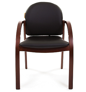 Конференц-кресло Chairman 659 WD, экокожа черная матовая/темный орех