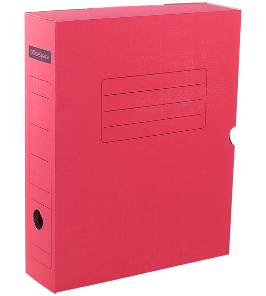 Короб архивный с клапаном OfficeSpace, микрогофрокартон, 75мм, красный, до 700л.