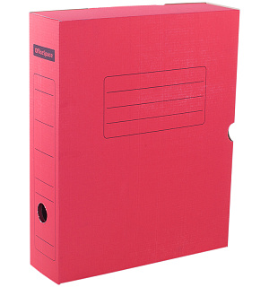 Короб архивный с клапаном OfficeSpace, микрогофрокартон, 75мм, красный, до 700л.