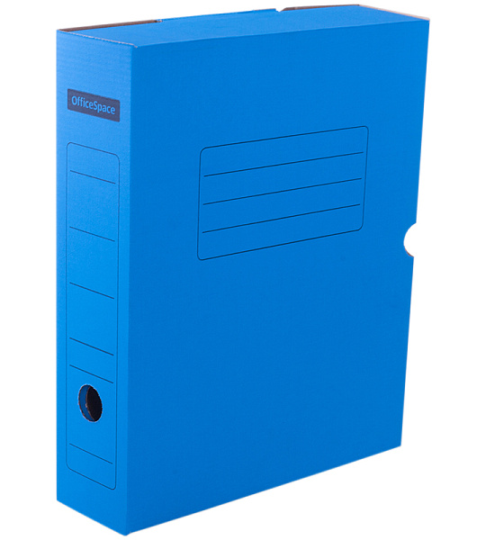 Короб архивный с клапаном OfficeSpace, микрогофрокартон, 75мм, синий, до 700л.