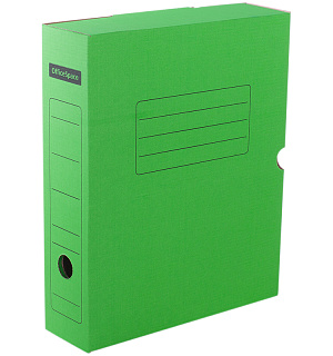 Короб архивный с клапаном OfficeSpace, микрогофрокартон, 75мм, зеленый, до 700л.